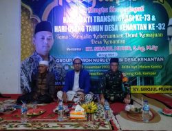 Babinsa Koramil 16/Tapung Hadiri Acara Tasyukuran Dalam Rangka HUT Desa Kenantan Ke-32