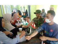 Babinsa Koramil 15/Kk, Partisipasi Ikut Donor Darah di puskesmas Penyalai