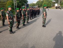 Babinsa Koramil 08/Tandun Apel Kesiap Siagaan Rapat Rekapitulasi Pleno Pemilu 2024