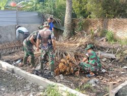 Peduli Akan Kebersihan Pangkalan, Anggota Koramil Melaksanakan Korve