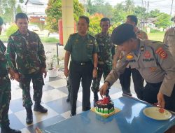 HUT Bhayangkara ke -78 Polsek Kampar Mendadak Terkejut Datangnya Rombongan Babinsa