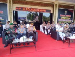 Dandim 0313/KPR di Wakili Danramil 01/Bkn Hadiri Apel Gelar Pasukan Ops Patuh Lancang Kuning 2024 di Polres Kampar
