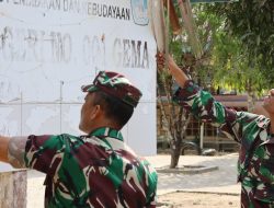 Pelihara Lingkungan Sekolah, Satgas TMMD Beraksi di SDN 001 Gema