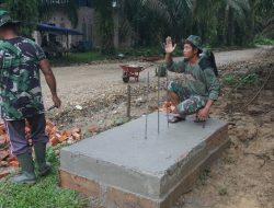 Simbol TNI Membangun Desa, Tim Satgas Mulai Bangun Tugu Monumen di Titik 0