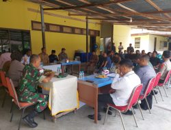 Danramil 07/Kampar Gandeng Kapolsek Kampar Sosialisasi Pemilu Damai 2024 di Kantor Camat