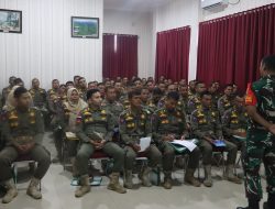Kasdim 0313/Kpr Bekali Satpol PP Kampar Dengan Materi Bela Negara Pada Giat Peningkatan Kompetensi Satpol PP Kabupaten Kampar