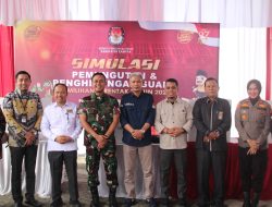 Dandim 0313/KPR Hadiri Simulasi Pemungutan Suara Pilkada Kampar,Siap Dukung Keamanan dan Kelancaran Pilkada Sebagai wujud Netralitas TNI