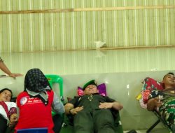 Pengati Hari Juang TNI AD Ke -79, Danramil 06 Siak Hulu Laksanakan Donor Darah