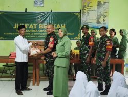 Jum’at Berkah, Danramil 13/Rkn Dampingi Persit KCK Ranting 14 Kunjungi Pondok Pesantren An-Nabawiyah