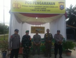 Untuk Memberikan Kenyamanan Ramadhan, Babinsa Jaga Pos Pam Ops Tertib Ramadhan Lancang Kuning Simpang Petapahan