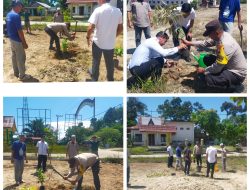 Respon Program Penghijauan Polda Riau,Desa Talau dan Polsek Pangkalan Kuras Melaksanakan Penanaman Pohon Berbuah