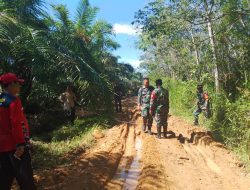 Babinsa Koramil 12/XIII Koto Kampar dan Danpos Serka Indra Putrawan Melaksanakan Peninjauan Lokasi Karya Bhakti