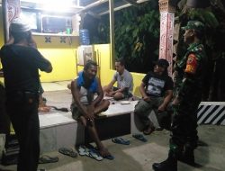 Babinsa Koramil 09/Langgam Cek Kegiatan Ronda Malam Didesa Binaan