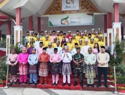 Wakili Dandim 0313/KPR, Pabung Laksanakan Upacara Hari Jadi Provinsi Riau Ke-68 di Kabupaten Pelalawan