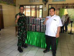Babinsa Koramil 01/Bkn Dampingi Pendistribusian Perdana Makan Bergizi Gratis Ke Sekolah