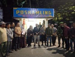 Wadan Ramil 01/Bkn Bersama Petugas Gabungan Monitoring Pos Kampling Untuk Menciptakan Situasi Kondusif di Kecamatan Bangkinang Kota