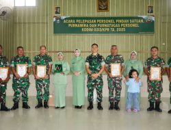 Kodim 0313/KPR Gelar Acara Pelepasan Personel Pindah Satuan, Purnawira dan Purna Tugas