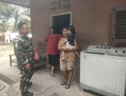 Dukung Program Penurunan Stunting, Babinsa Koramil 06 Siak Hulu Datangi Rumah Warga