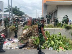 Kodim 0313/KPR Gelar Karya Bakti di Pasar Bangkinang Dalam Rangka Peringati Hari Juang TNI AD Ke-80