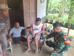 Wujud Kepedulian dan Empati, Babinsa Koramil 16/Tapung Berikan Bantuan Kursi Roda Kepada Warga Binaan