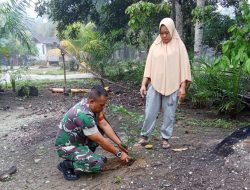 Mendukung Program Pemerintah Untuk Menjaga Alam, Babinsa Koramil 16/Tapung Bersama Warga Tanam Pohon Penghijauan