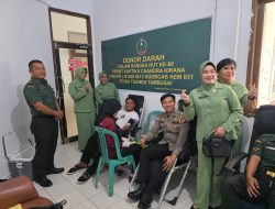 Peringati HUT Persit Ke-80, Persit KCK Ranting 05 Bersama Babinsa Koramil 04/Pangkalan Kuras Gelar Donor Darah