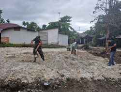Peduli Masyarakat, Babinsa Koramil 07/Kampar Gotong -Royong Bangun Mushollah