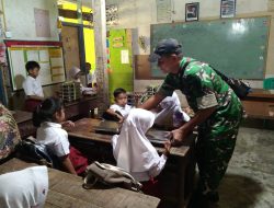 Peltu Zuhri Babinsa Koramil 11/Tambusai Dampingi Penyaluran Makan Bergisi Gratis