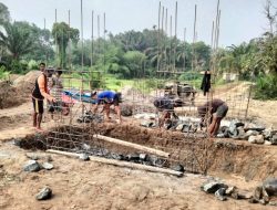 Struktur Utama Mulai Terbentuk: Pengecoran Beton Tower Jembatan Gantung Muara Musu Capai 35%