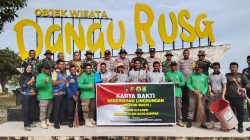 Koramil 12/XIII Koto Kampar Gelar Karya Bakti Bersihkan Komplek Wisata Danau Rusa Dalam Rangka Hari Anti Sampah Sedunia