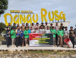 Koramil 12/XIII Koto Kampar Gelar Karya Bakti Bersihkan Komplek Wisata Danau Rusa Dalam Rangka Hari Anti Sampah Sedunia
