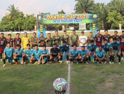 Pembukaan Turnamen Sepak Bola Dandim 0313/KPR Cup 2026 Berlangsung Meriah di Desa Tanjung Sawit