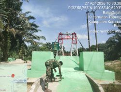 Hadiah Spesial Untuk Warga Tapung Menunggu Diresmikan : Jembatan Gantung Garuda Tuntas 100 Persen