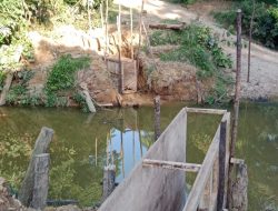 Arungi Arus Sungai, TNI dan Warga Desa Bahu Membahu Bangun Jembatan Gantung Garuda