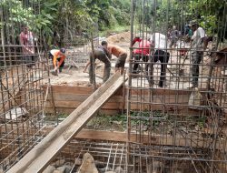Terus Digesa Pondasi Tower Jembatan Desa Kota Lama Capai 70 Persen