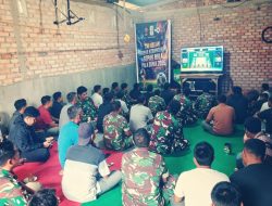 Perkuat Kebersamaan, Koramil 12/XIII Koto Kampar Gelar Nobar Piala Dunia Bersama Warga Koto Tuo