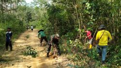 Babinsa Melaksanakan Goro Bersama Masyarakat Desa Lubuk Raja
