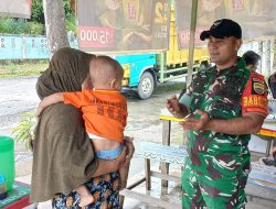 Dukung Program Penurunan Stunting, Babinsa Koramil 06 Siak Hulu Datangi Rumah Warga