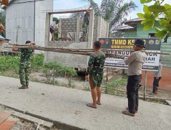 TMMD Ke-129 Kodim 0313/KPR, Gotong- Royong Kerjakan Pembangunan MCK Masjid Al-Hijrah di Dusun 1 Capai. Progres 70%