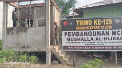 Berkat Gotong- Royong, Pembangunan Fasilitas Sanitasi Mushala Al-Hijrah Pangkalan Terap Dekati Tahap Akhir