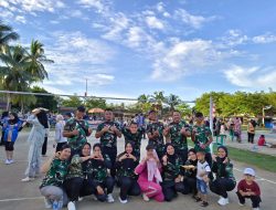 Babinsa dan Persit Koramil 13/Rokan IV Koto Meriahkan Lomba Voli Campuran HUT RI Ke-81 di Desa Pendalian