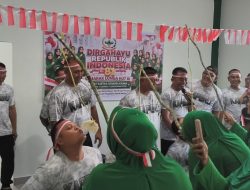Anggota Koramil 01/BKN dan Persit Adakan Kegiatan Lomba Dalam Rangka Menyemarakkan HUT RI Ke -81 di Koramil 01 Bangkinang